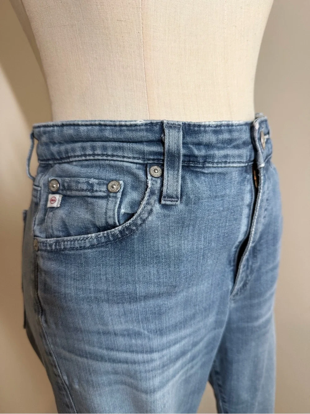 Adriano Goldschmidt AG The Farrah -SZ 29-High Rise Skinny Crop Blue Denim Jeans